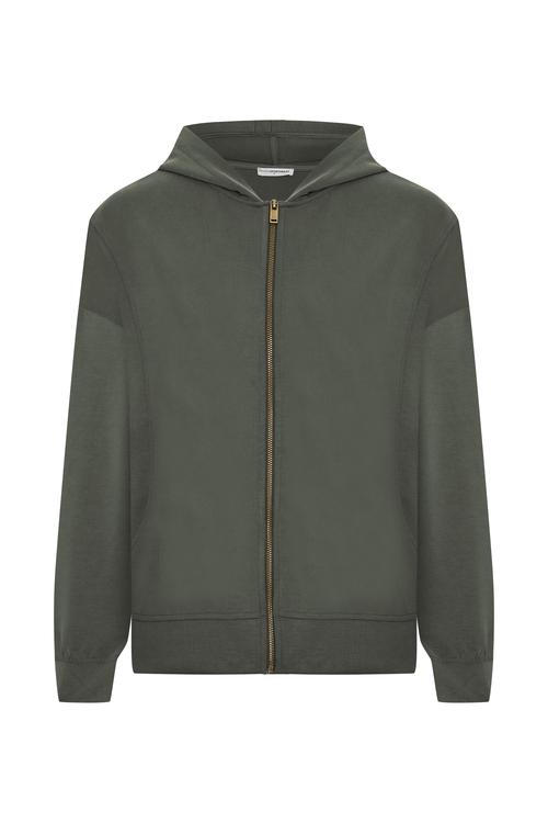 MODAL KAPÜŞONLU FERMUARLI SWEATSHIRT