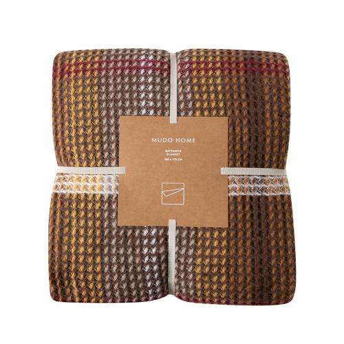  OXFORD SCOTCH DİZ ÜSTÜ BATTANİYE BEJ HARDAL 130X170