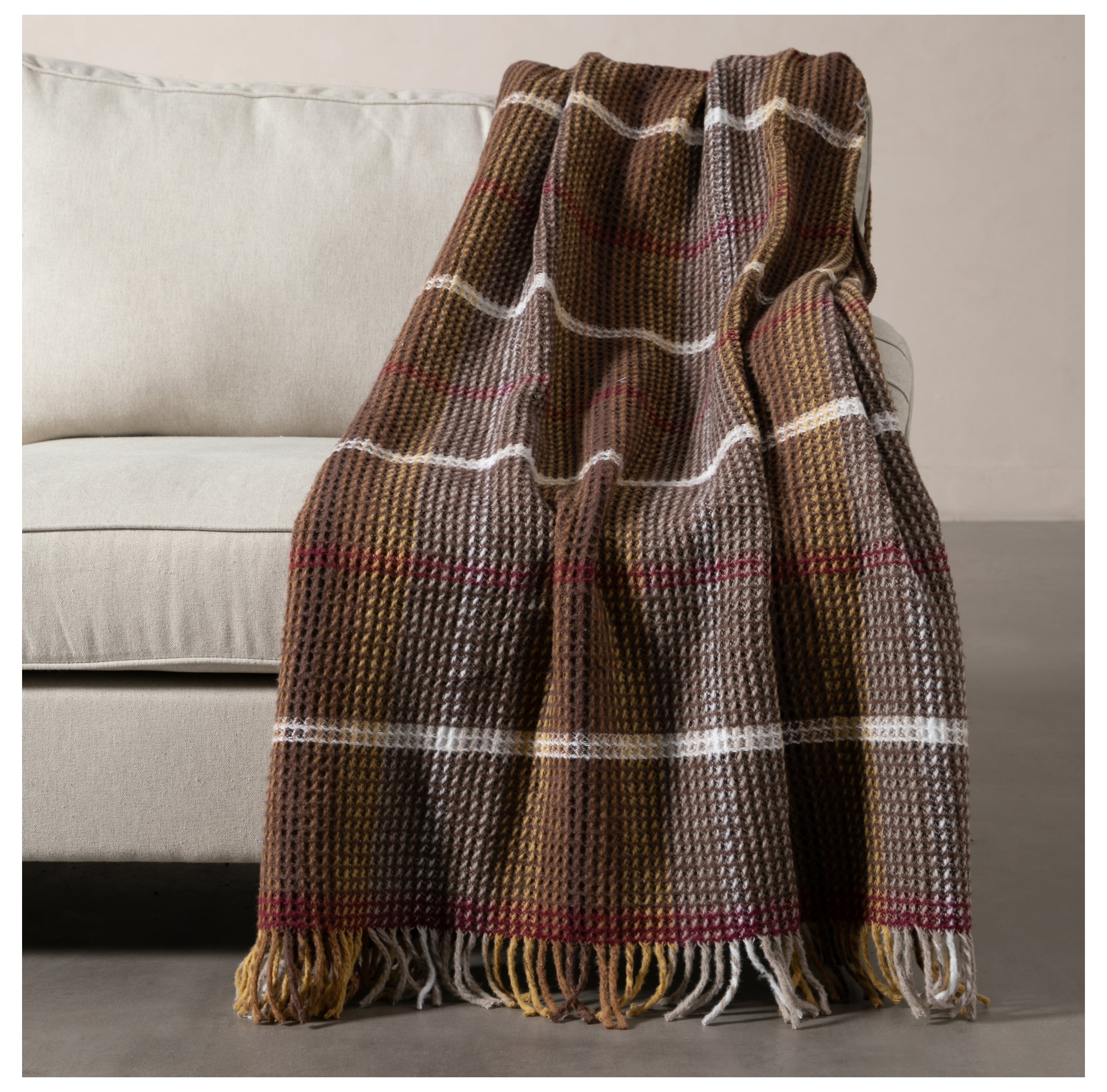 OXFORD SCOTCH BATTANİYE BEJ HARDAL 200X220