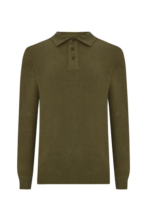 DÜĞMELİ POLO YAKA SWEATSHIRT