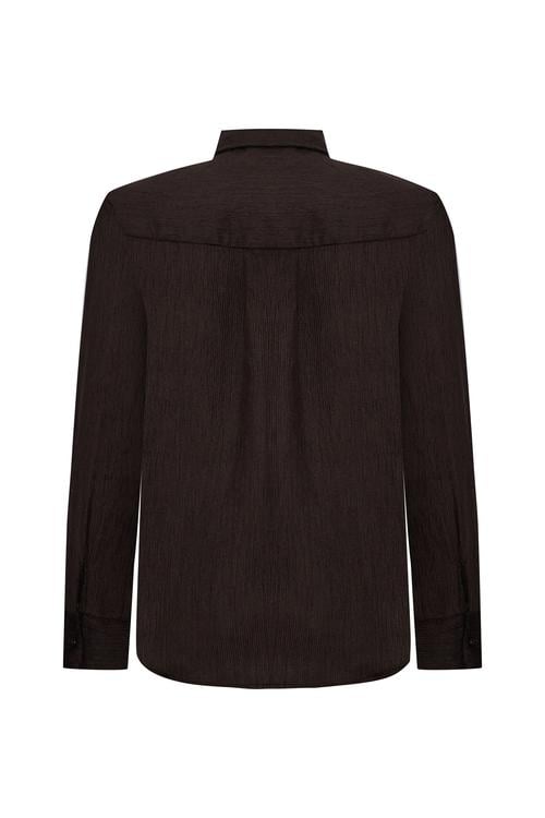 DOKULU UZUN KOLLU GÖMLEK