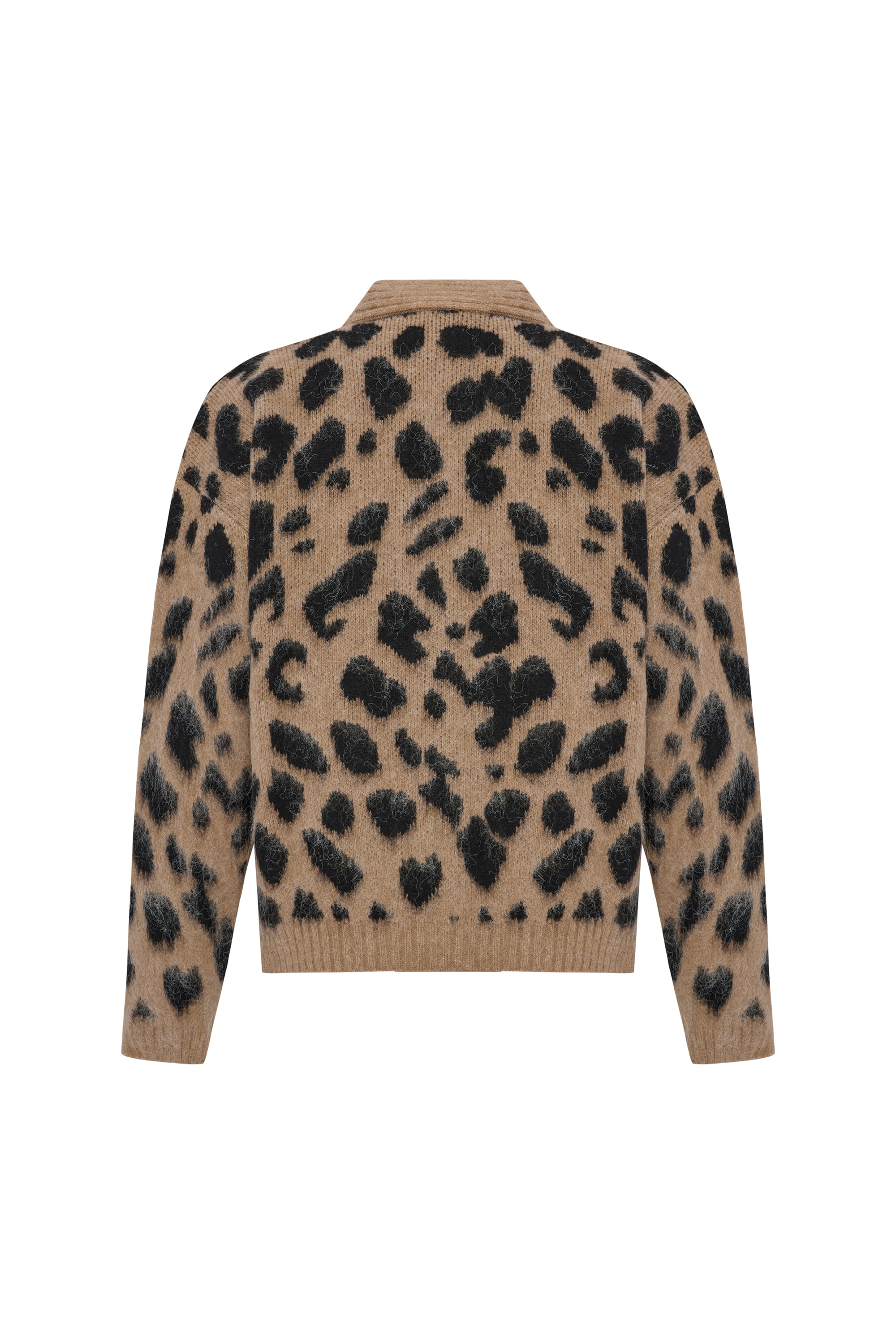 LEOPAR DESENLİ V YAKA HIRKA