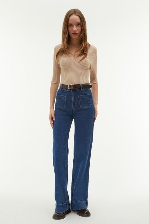  GENİŞ PAÇA JEAN PANTOLON