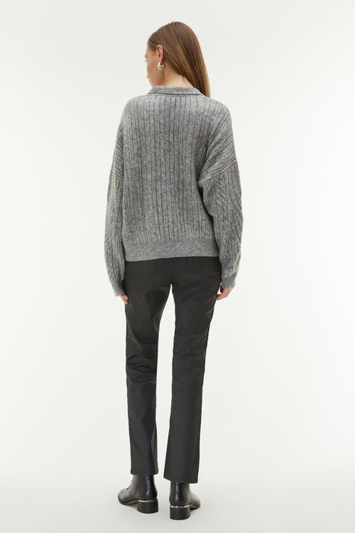  SAÇ ÖRGÜLÜ POLO YAKA KAZAK