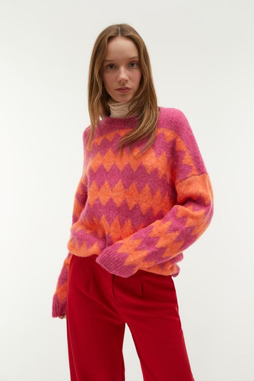  BİSİKLET YAKA JAKARLI KAZAK