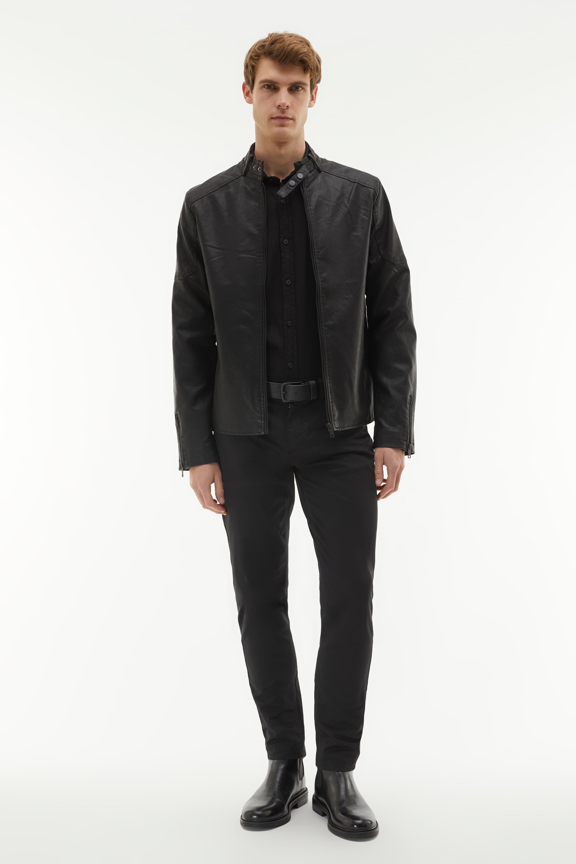 DERİ GÖRÜNÜMLÜ CEKET