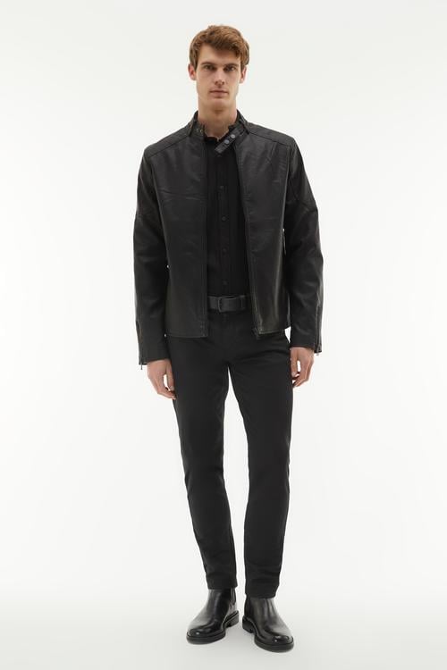  DERİ GÖRÜNÜMLÜ CEKET