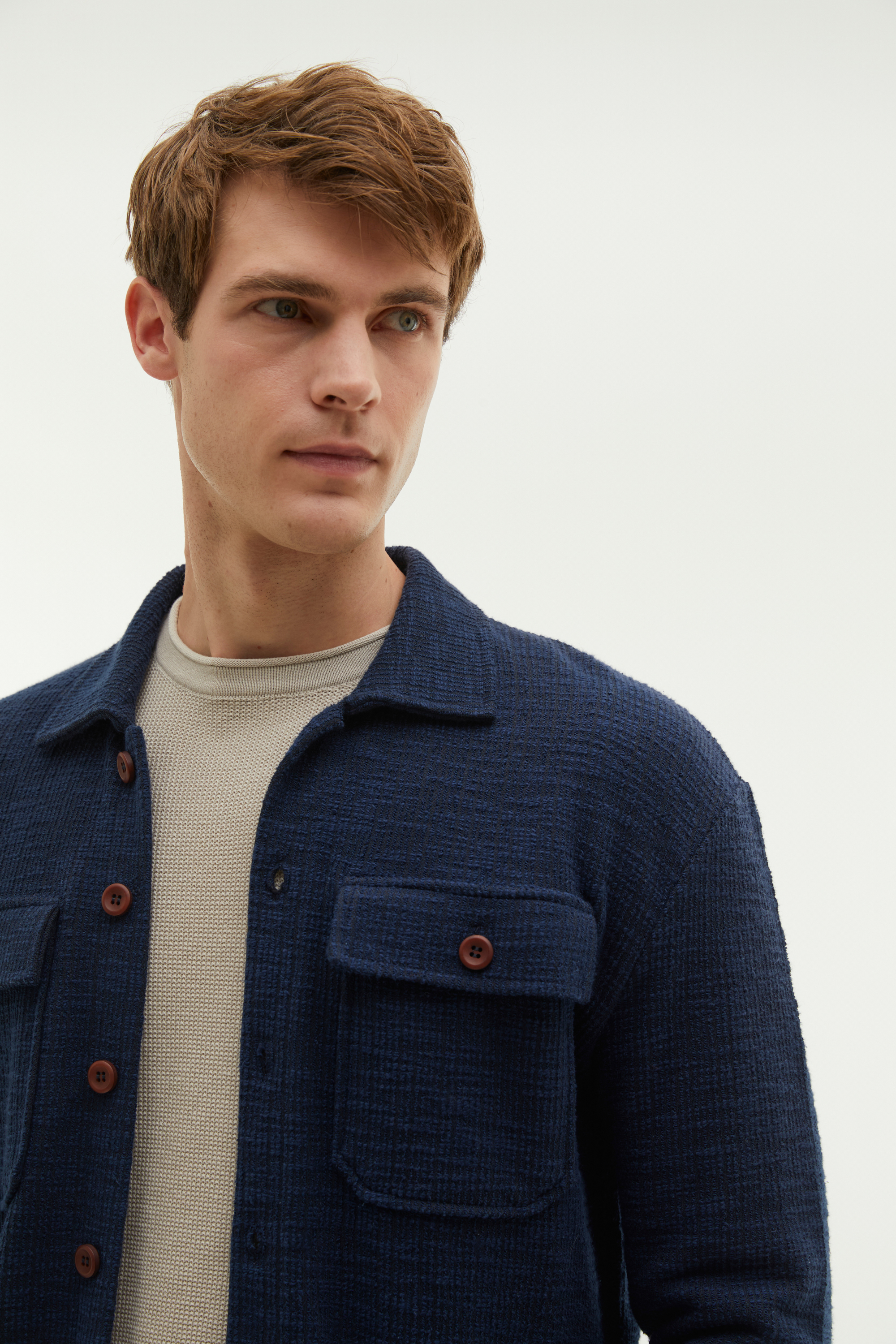 REGULAR FIT TEKSTÜRLÜ GÖMLEK CEKET