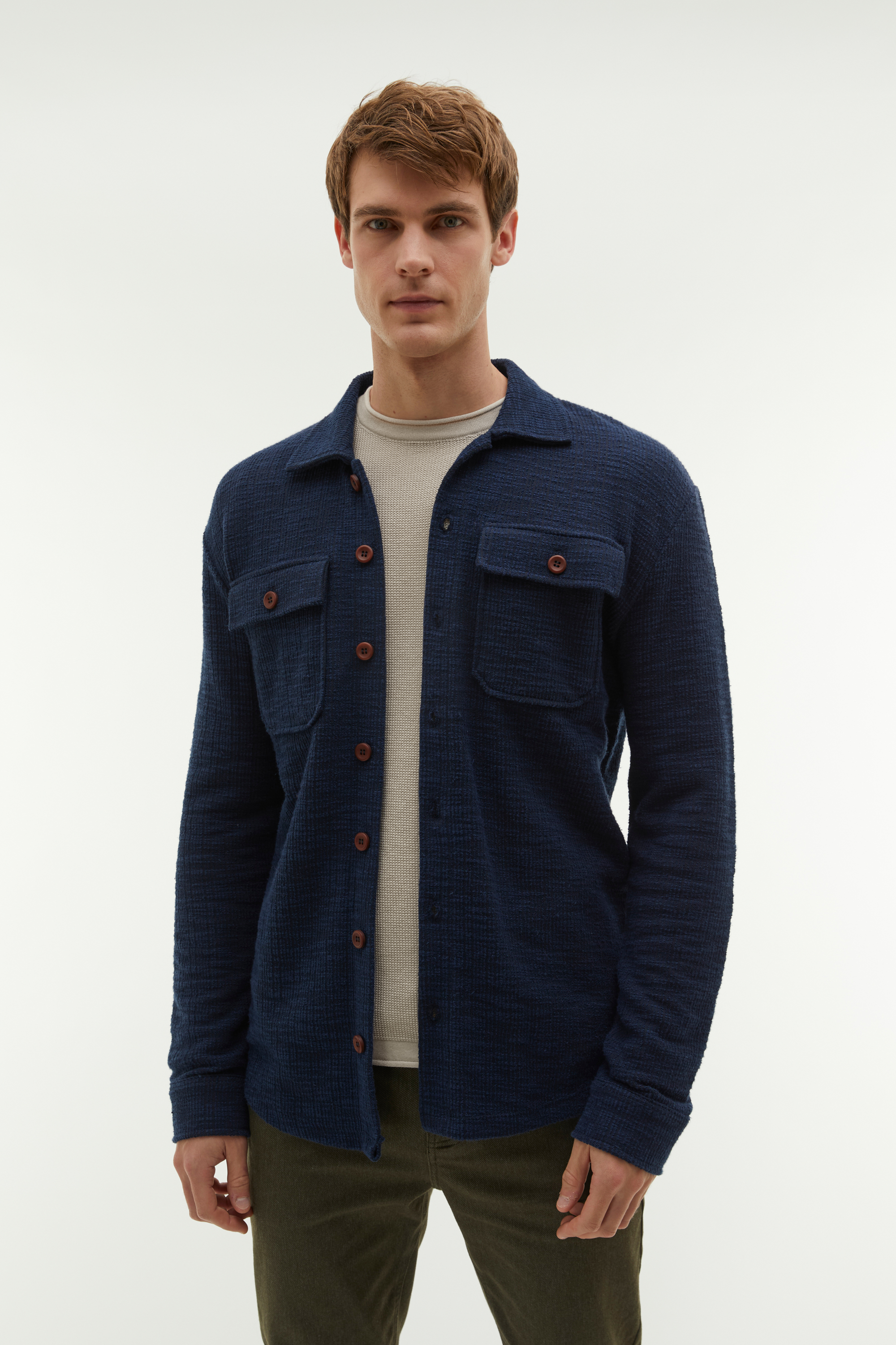 REGULAR FIT TEKSTÜRLÜ GÖMLEK CEKET