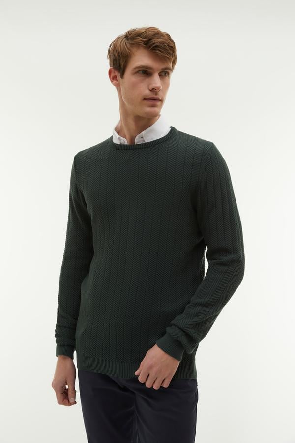 DESENLİ BİSİKLET YAKA KAZAK