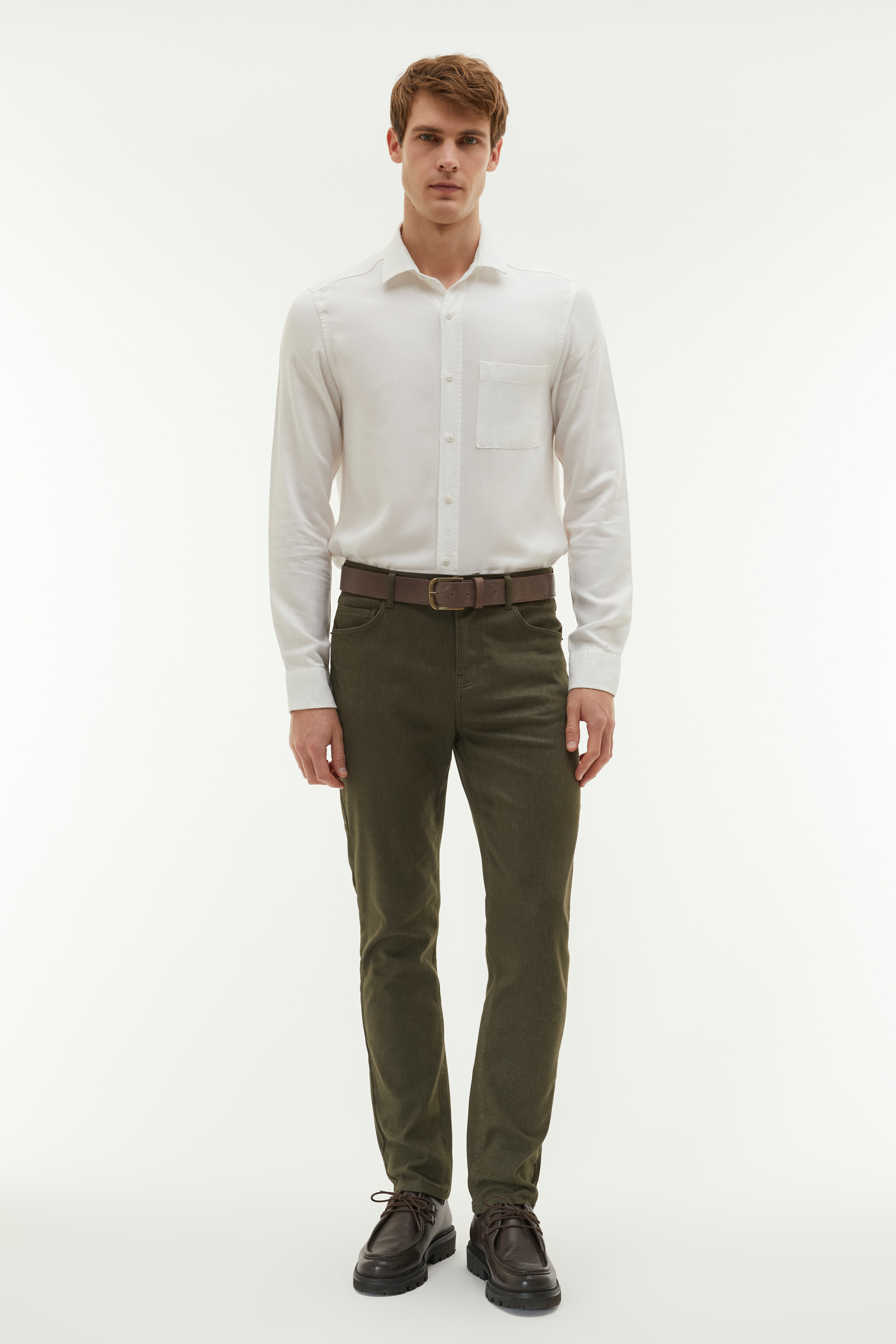 REGULAR FIT TEK CEPLİ UZUN KOLLU GÖMLEK