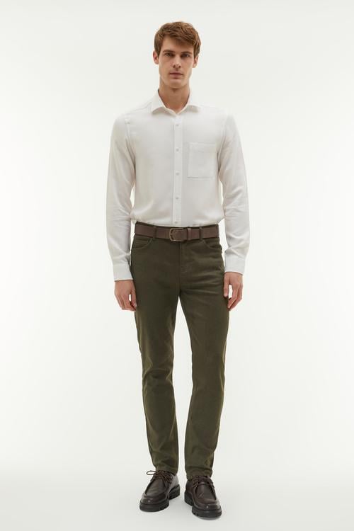 REGULAR FIT TEK CEPLİ UZUN KOLLU GÖMLEK