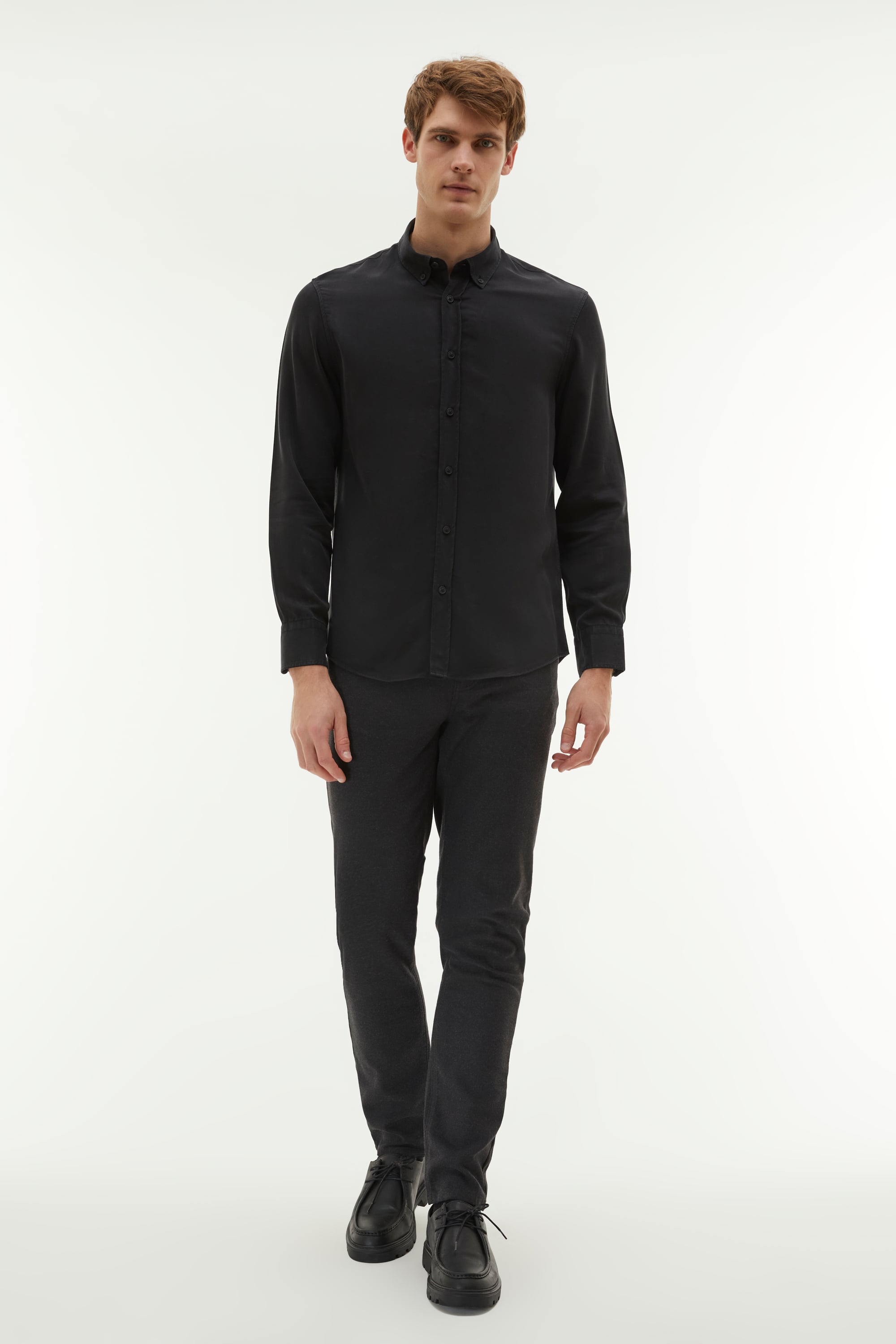 REGULAR FIT LİYOSEL UZUN KOLLU GÖMLEK