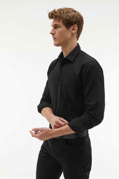  REGULAR FIT TEK CEPLİ UZUN KOLLU GÖMLEK