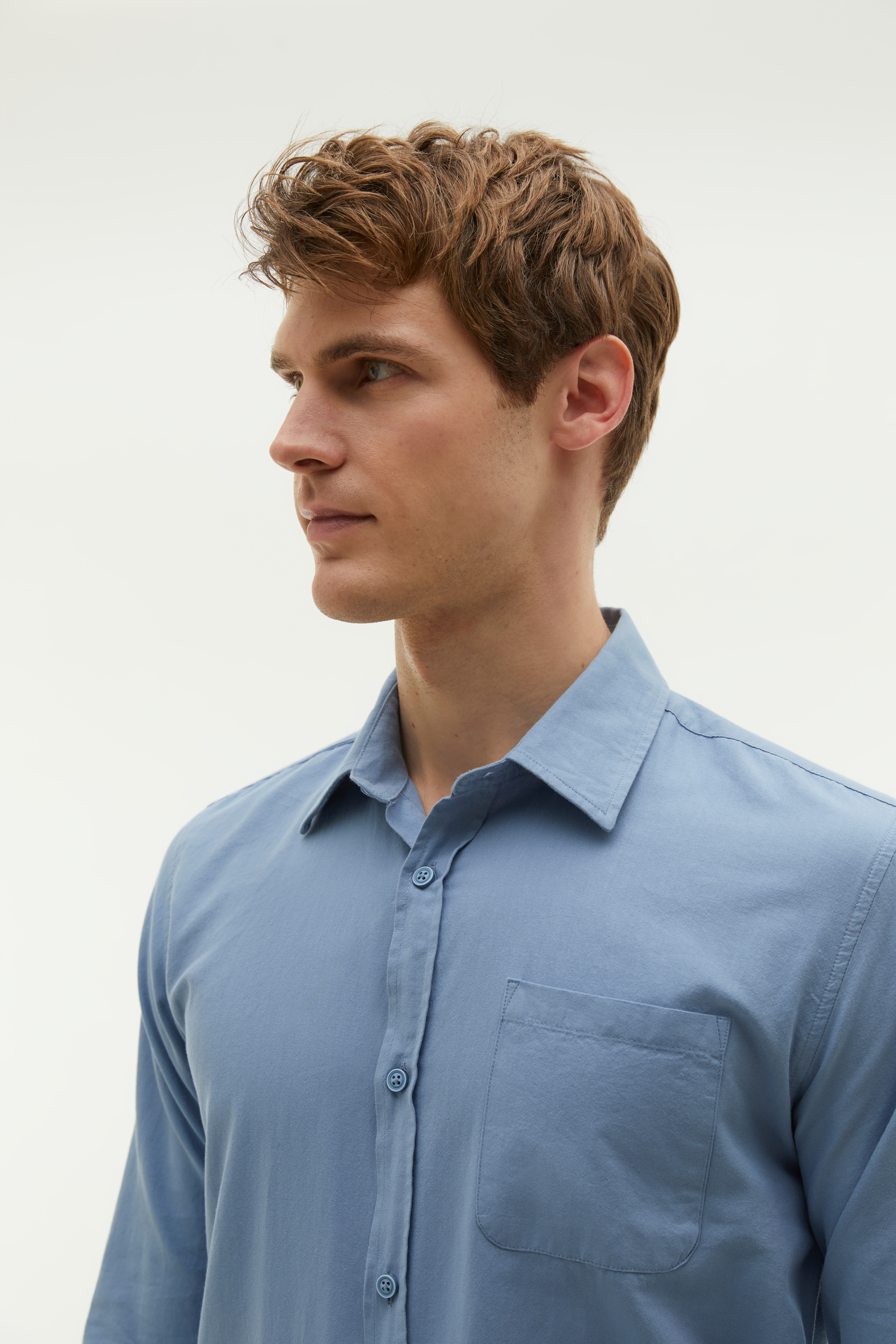 REGULAR FIT TEK CEPLİ UZUN KOLLU GÖMLEK