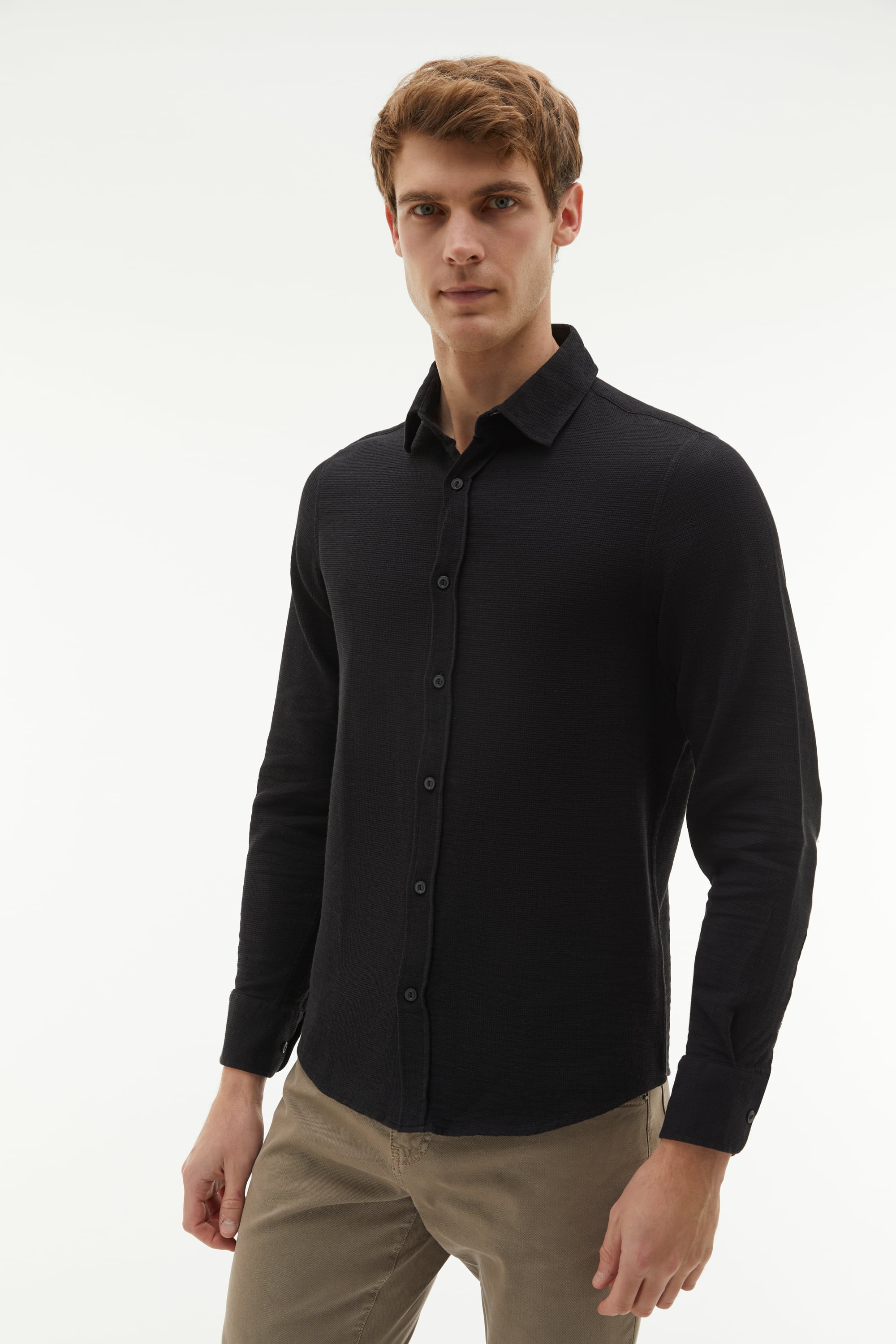 REGULAR FIT ARMÜRLÜ UZUN KOLLU GÖMLEK