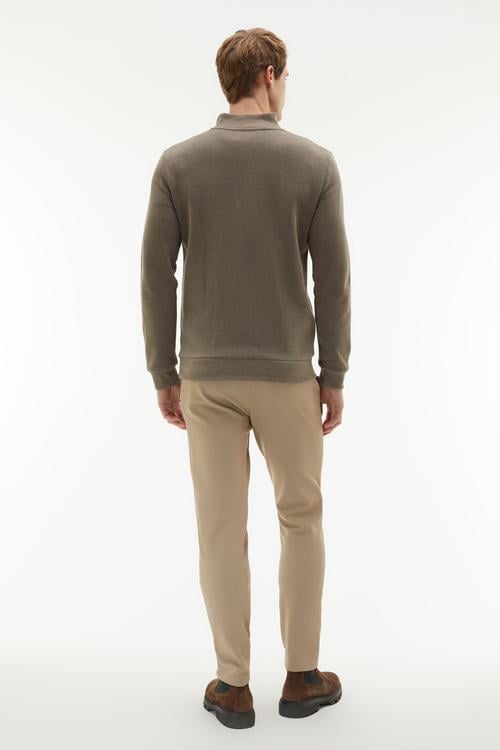  DİK YAKA ÖRME SWEATSHIRT