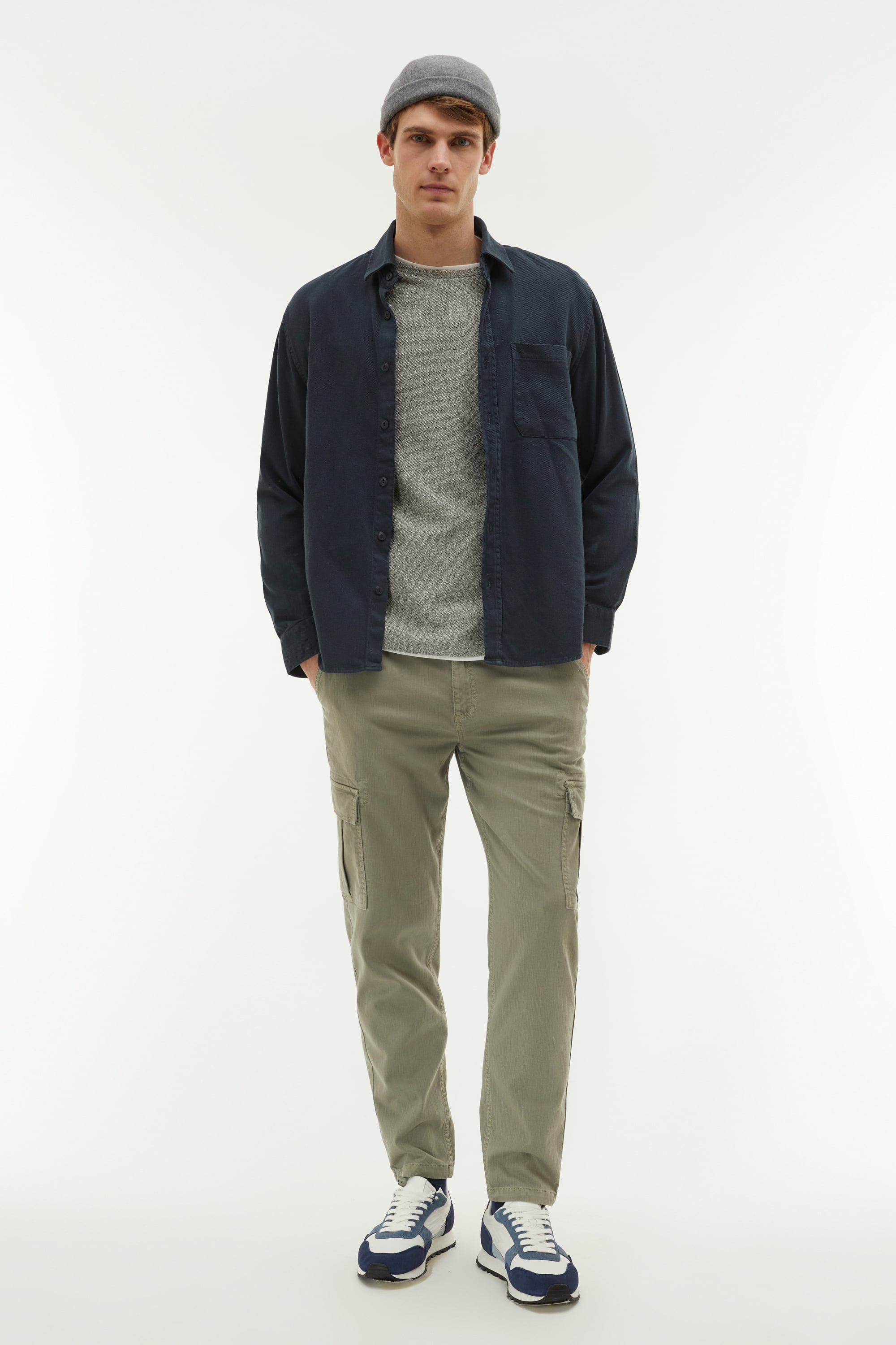 BİSİKLET YAKA TEKSTÜRLÜ KAZAK