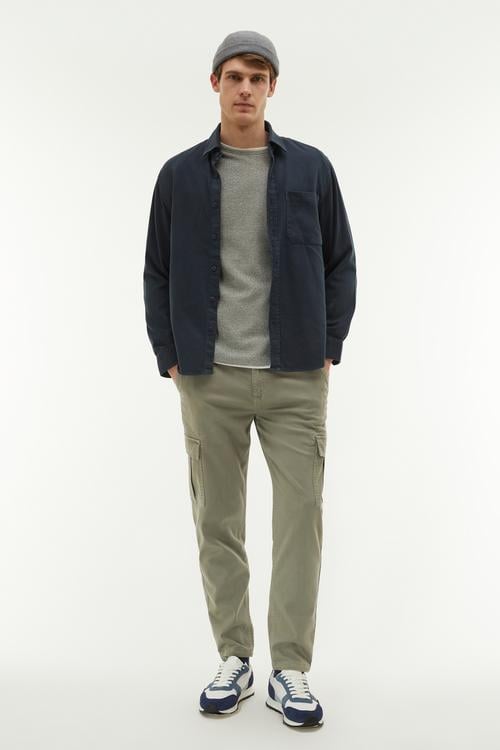 BİSİKLET YAKA TEKSTÜRLÜ KAZAK