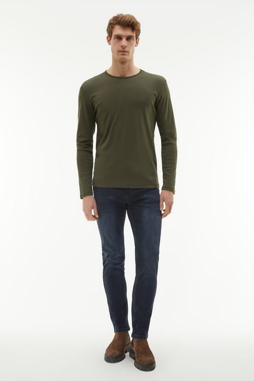  BİSİKLET YAKA UZUN KOLLU T-SHIRT