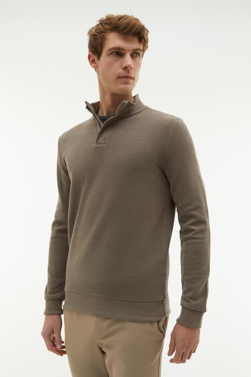  DİK YAKA ÖRME SWEATSHIRT