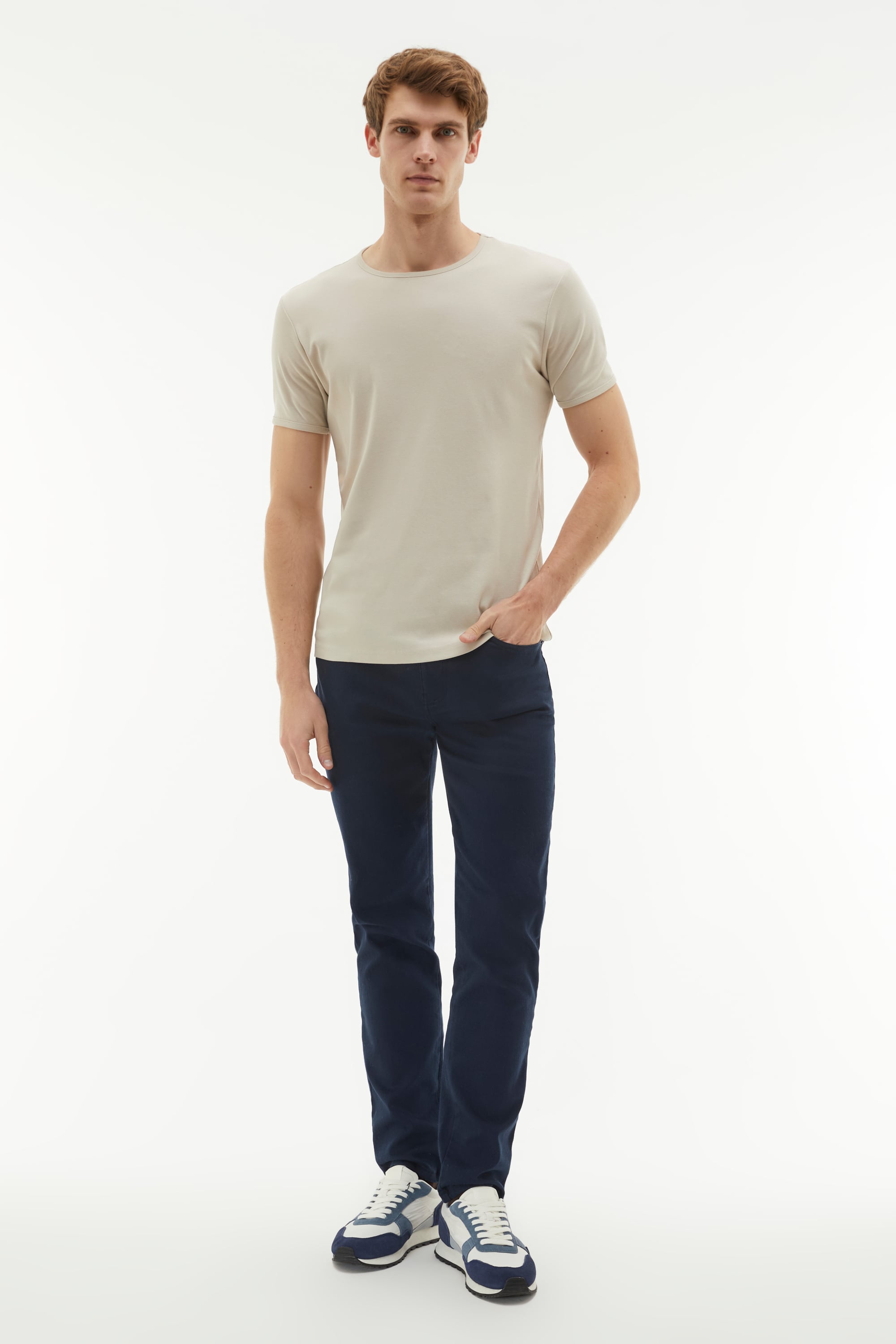 BİSİKLET YAKA KISA KOLLU T-SHIRT