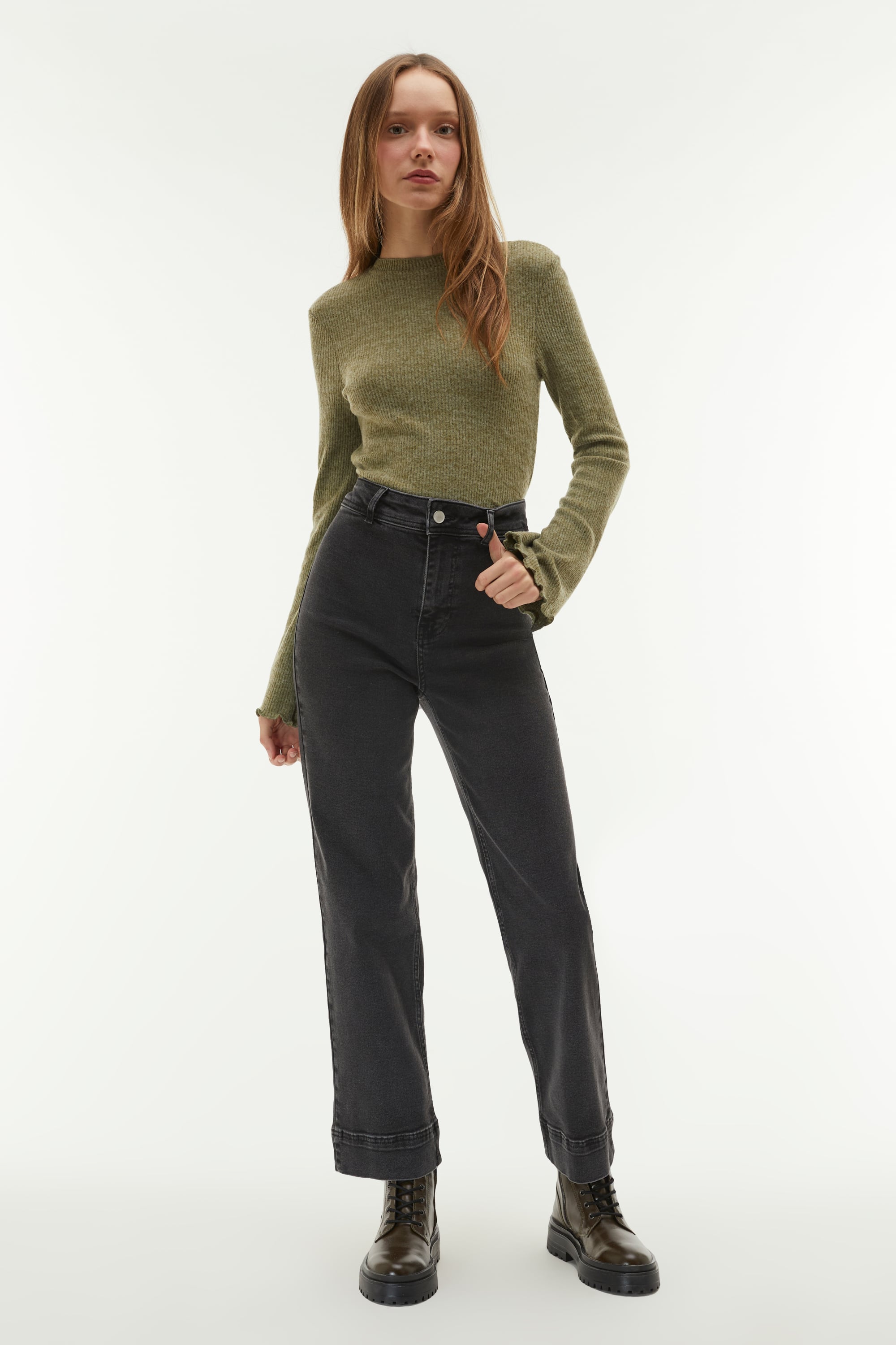 FİTİLLİ DİK YAKA BLUZ