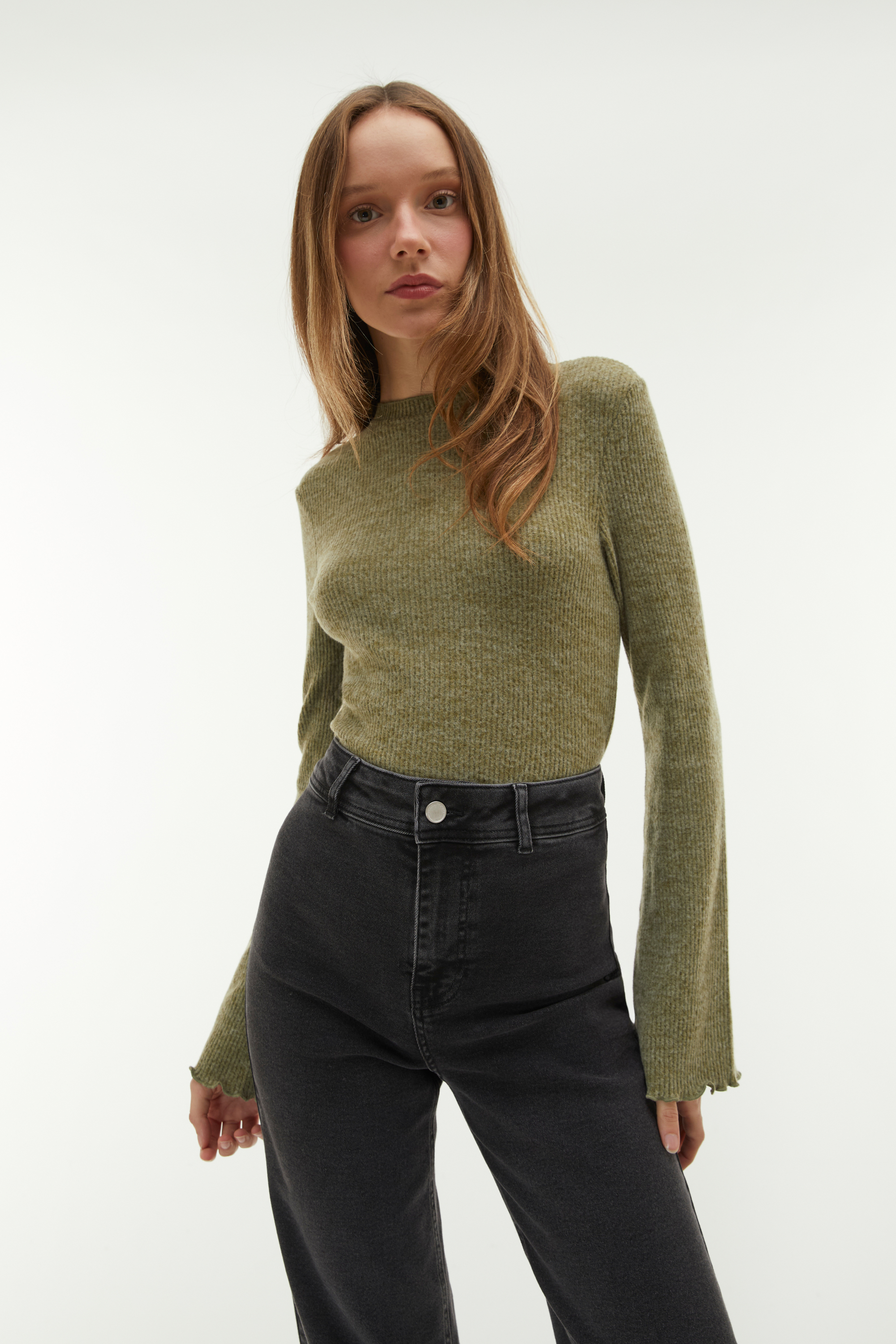 FİTİLLİ DİK YAKA BLUZ