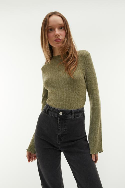  FİTİLLİ DİK YAKA BLUZ