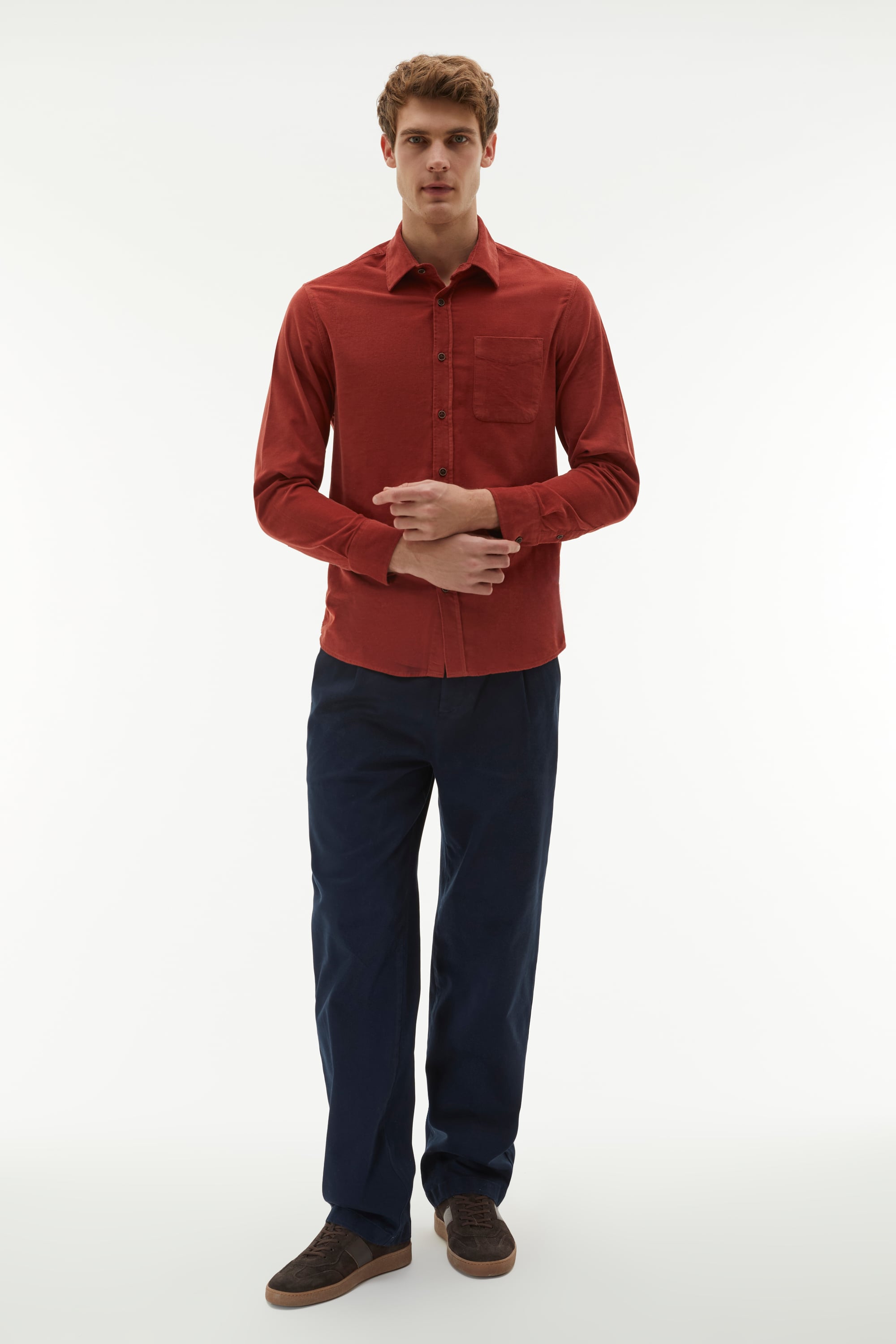 REGULAR FIT KADİFE UZUN KOLLU GÖMLEK