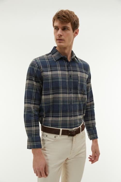  REGULAR FIT EKOSELİ UZUN KOLLU GÖMLEK