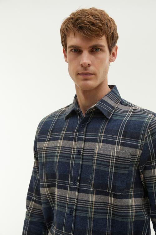  REGULAR FIT EKOSELİ UZUN KOLLU GÖMLEK