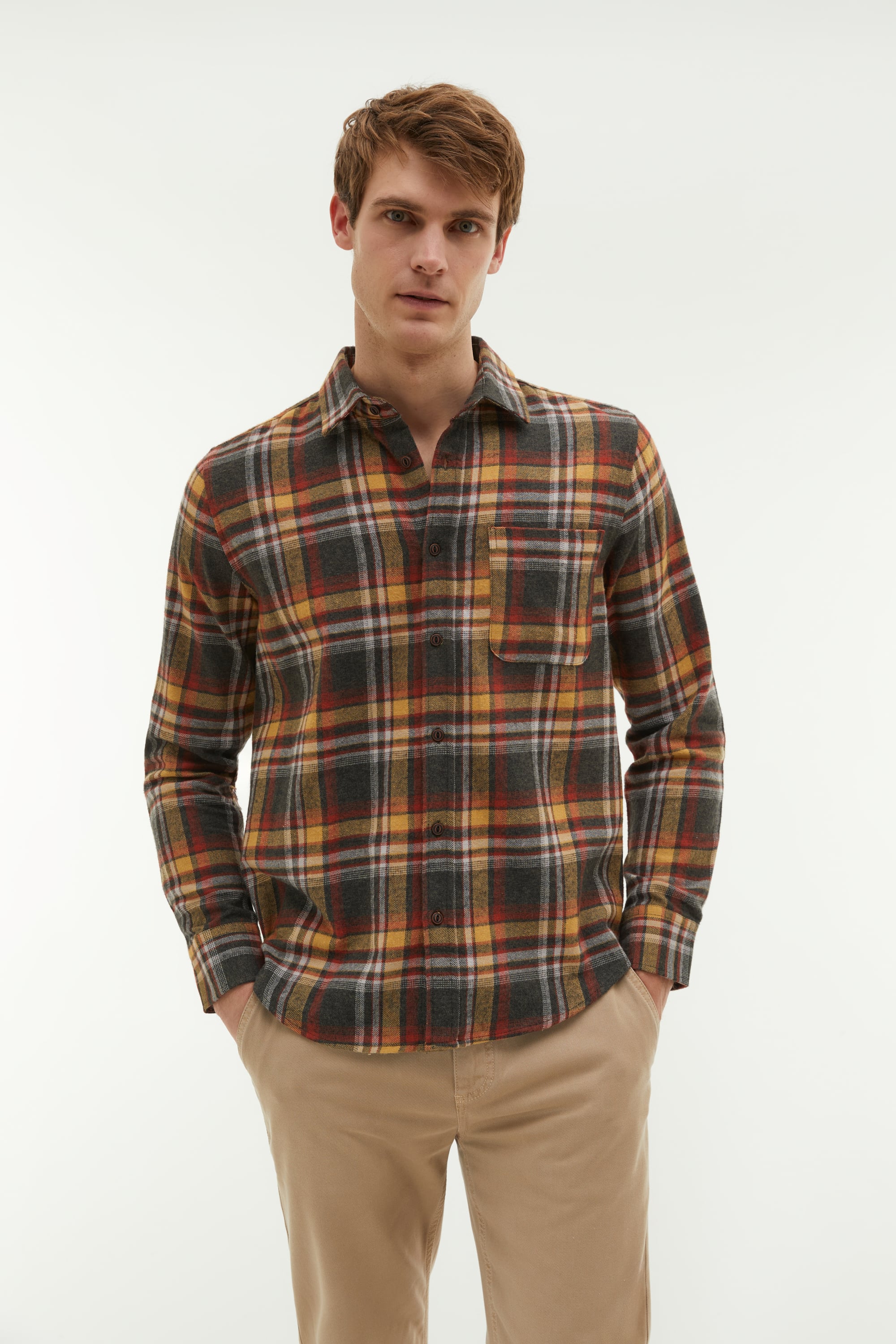 REGULAR FIT EKOSELİ UZUN KOLLU GÖMLEK