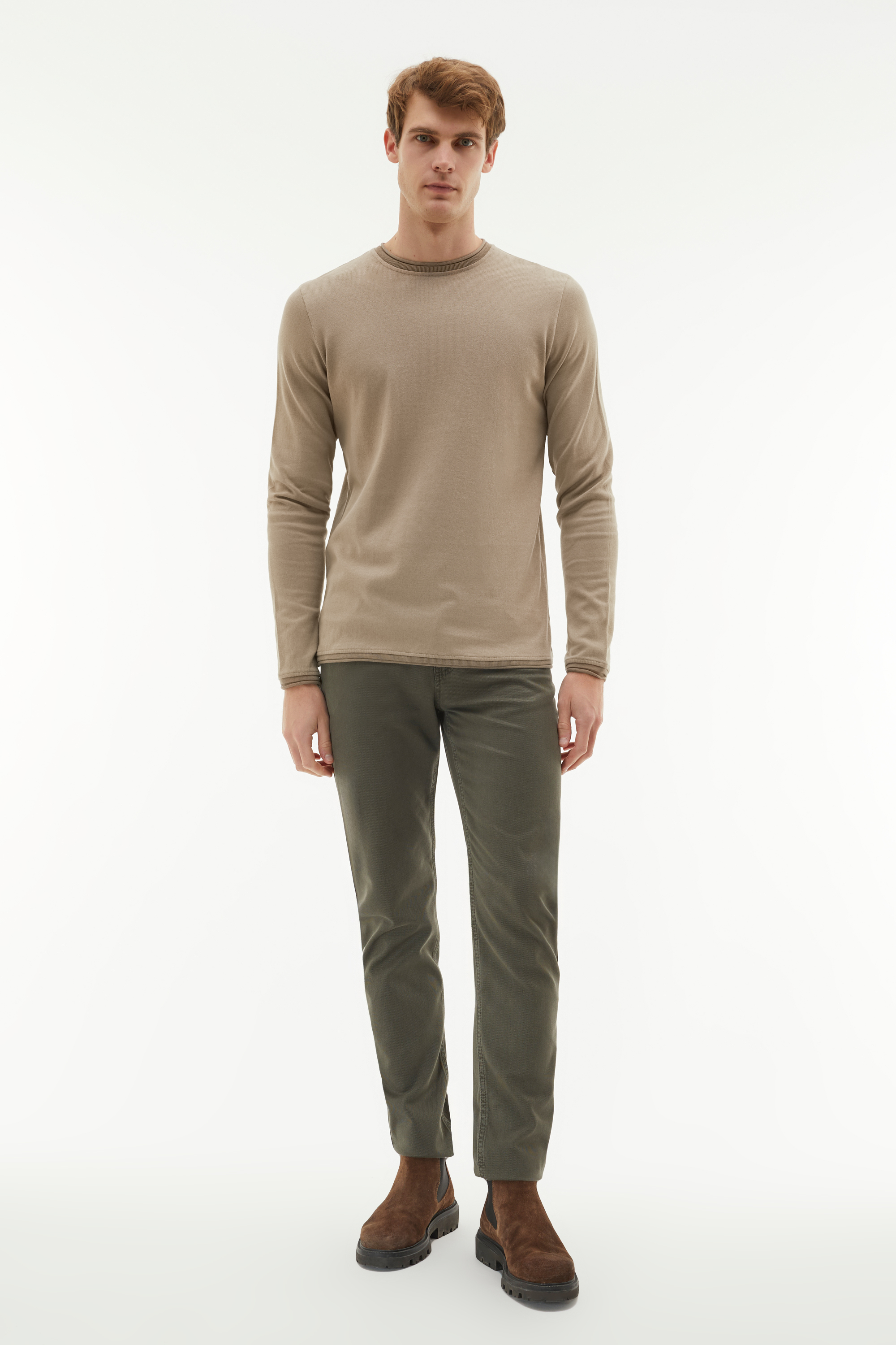 BİSİKLET YAKA UZUN KOLLU KAZAK