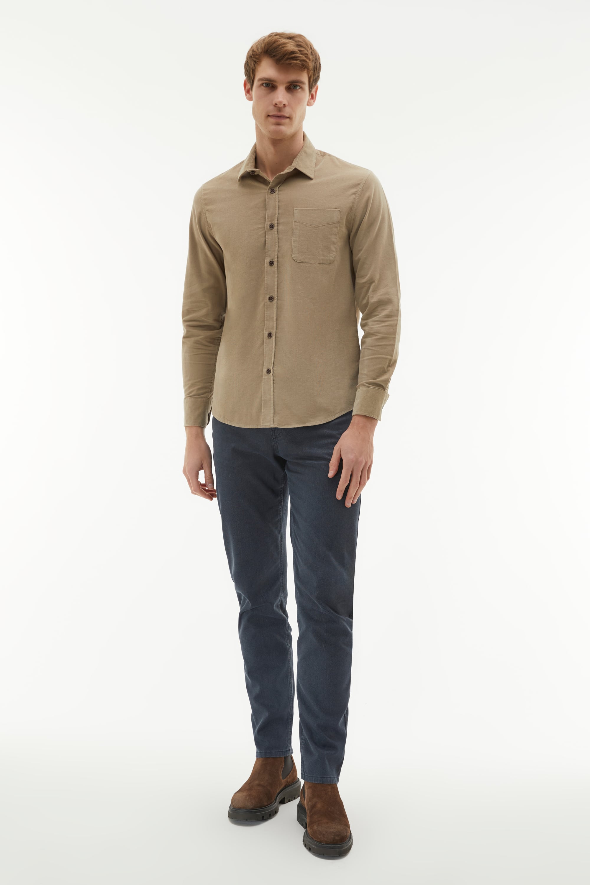 REGULAR FIT KADİFE UZUN KOLLU GÖMLEK