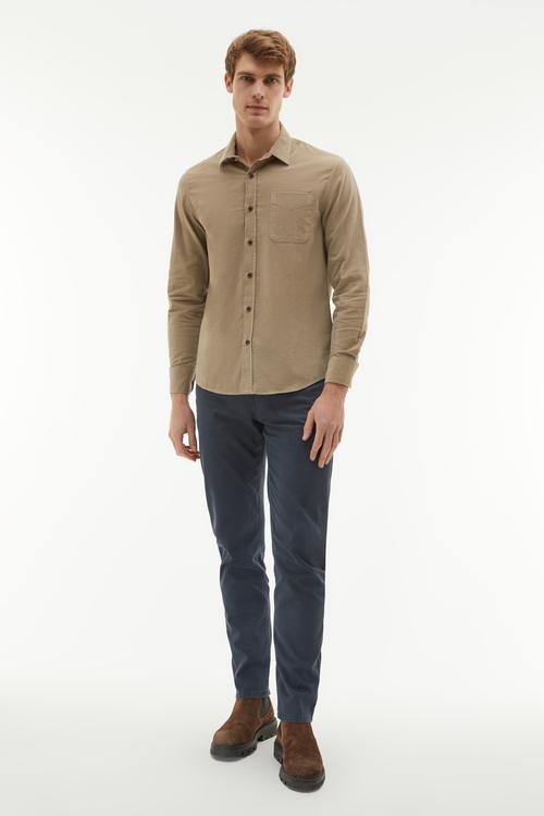  REGULAR FIT KADİFE UZUN KOLLU GÖMLEK