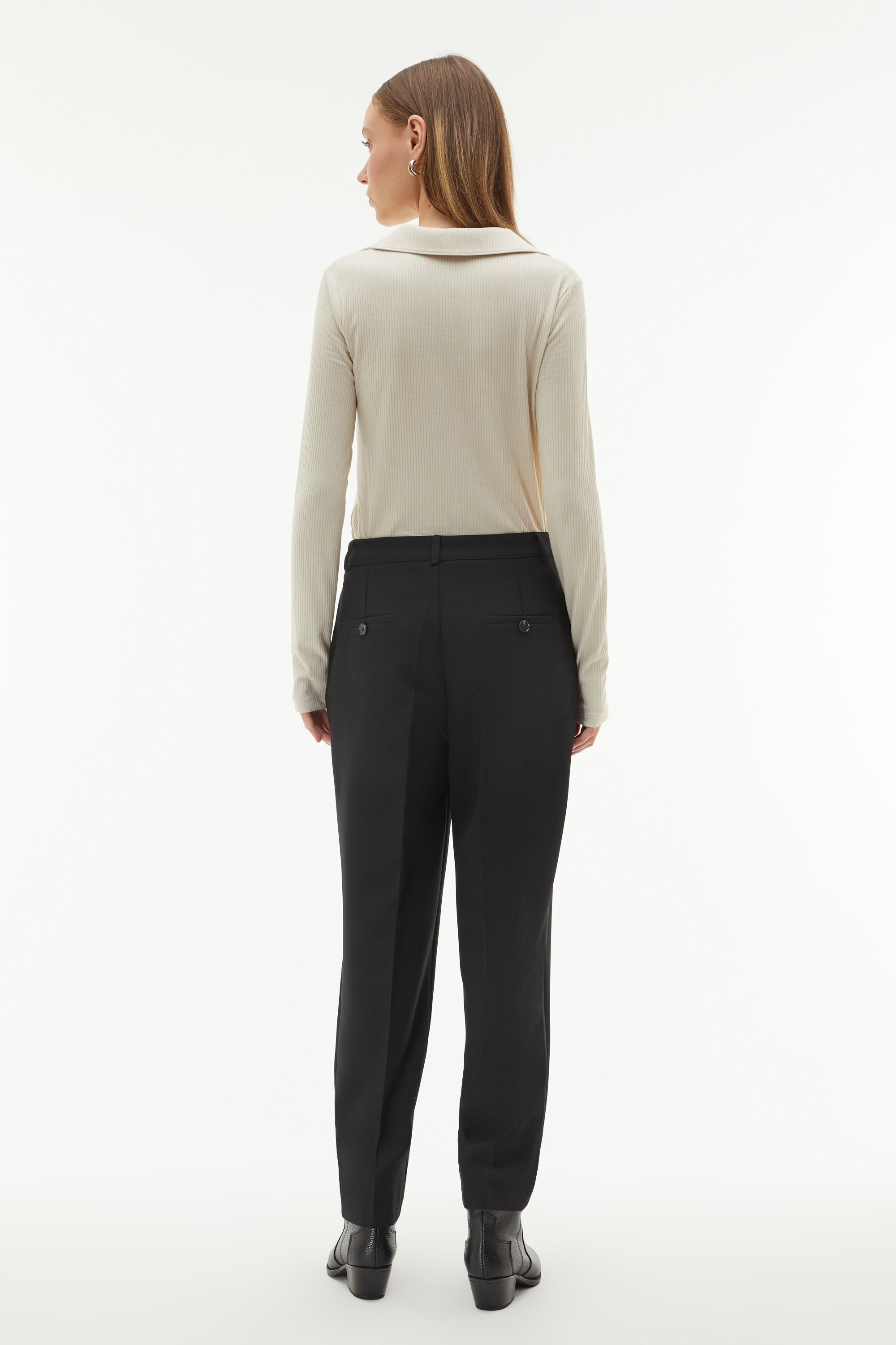 POLO YAKA FİTİLLİ UZUN KOLLU T-SHIRT