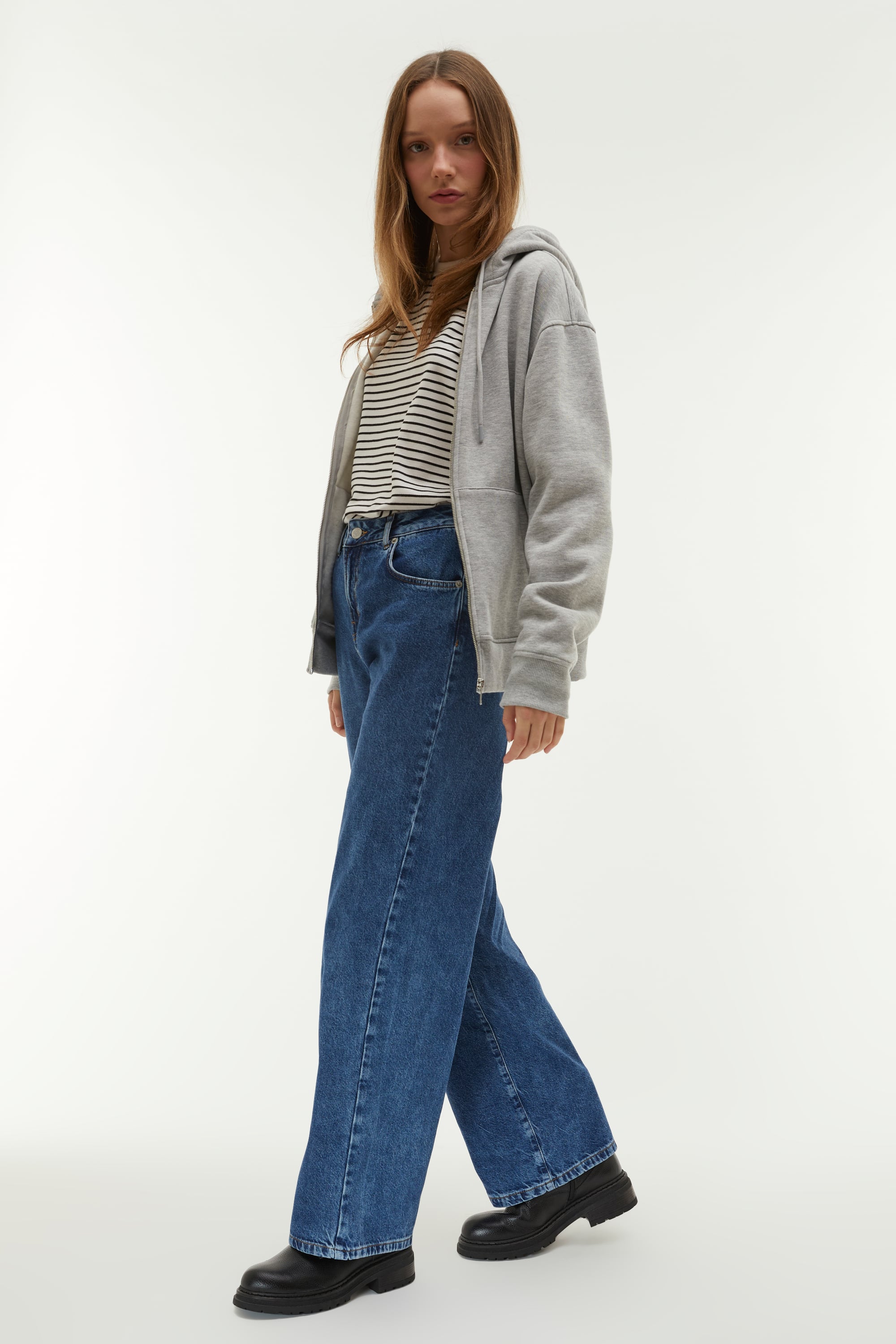 KAPÜŞONLU OVERSIZE FERMUARLI SWEATSHIRT