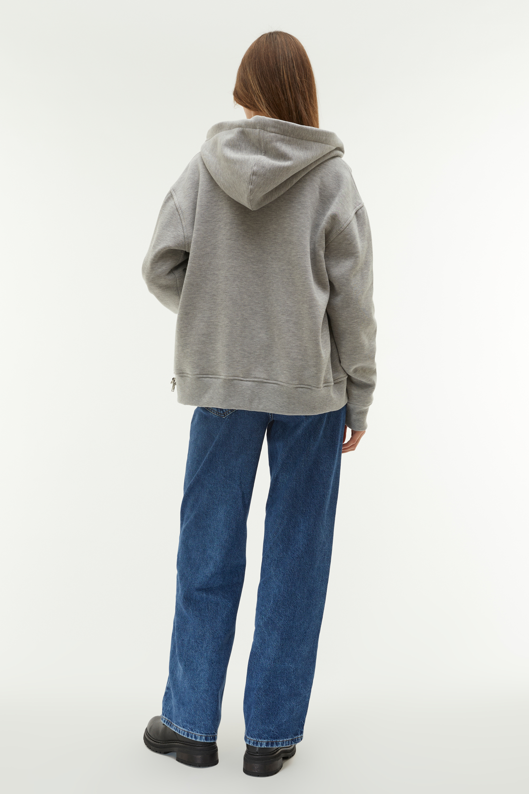 KAPÜŞONLU OVERSIZE FERMUARLI SWEATSHIRT