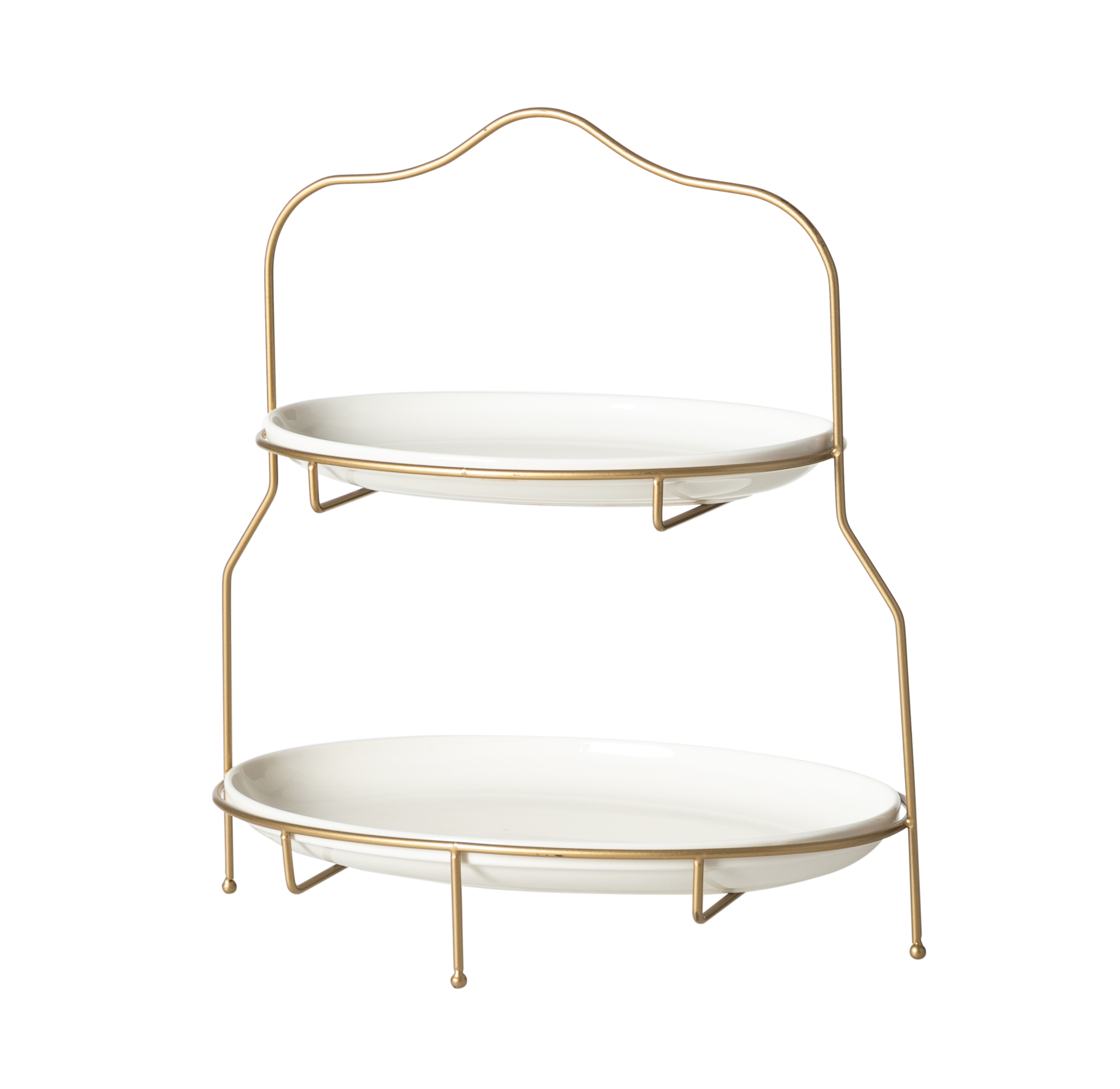 GURME İKİ KATLI OVAL SUNUM-GOLD