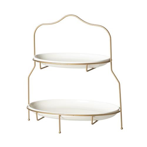  GURME İKİ KATLI OVAL SUNUM-GOLD