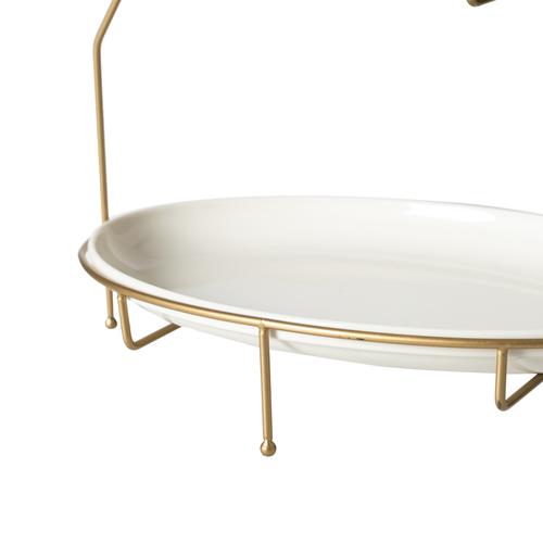  GURME İKİ KATLI OVAL SUNUM-GOLD