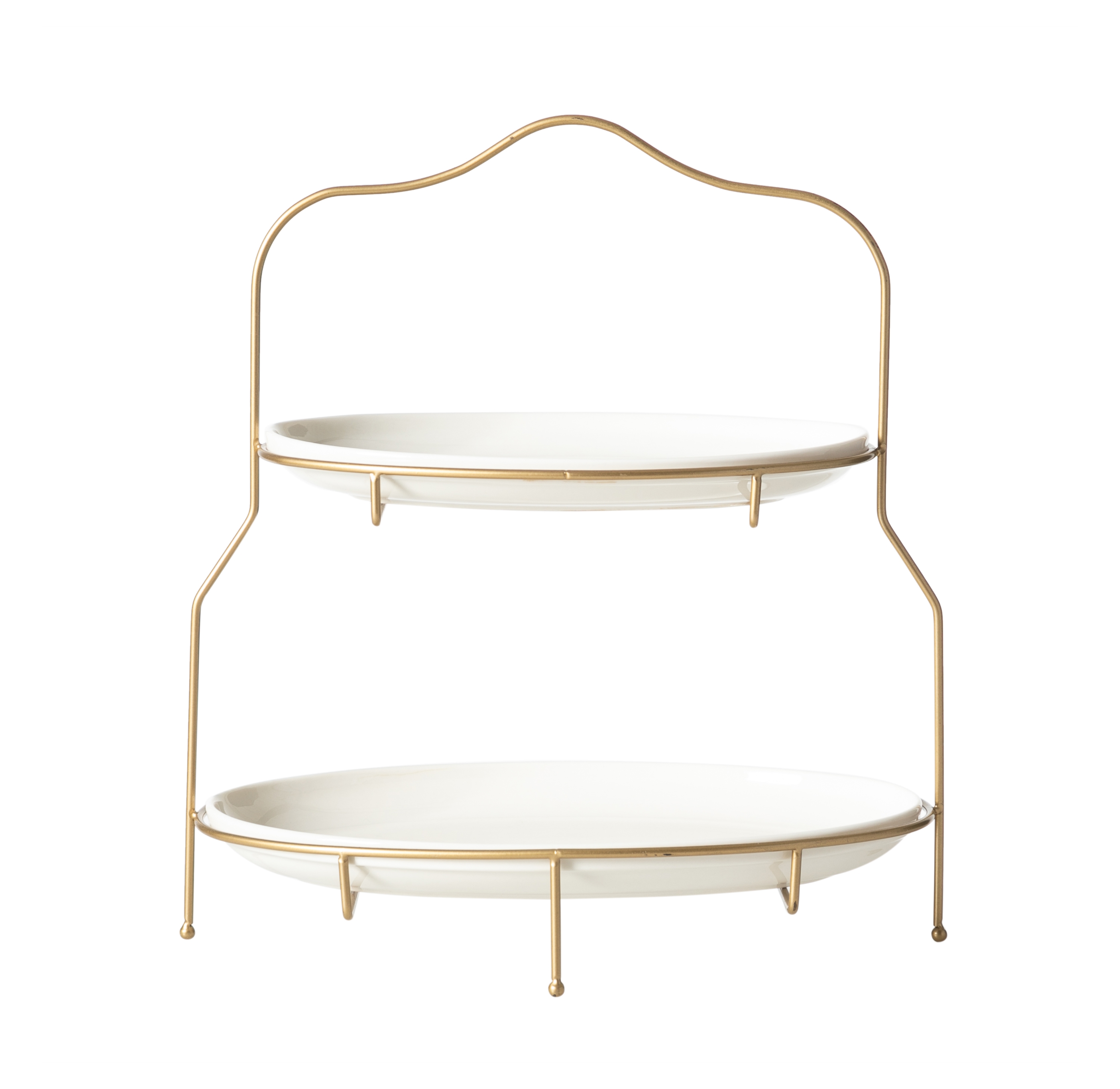 GURME İKİ KATLI OVAL SUNUM-GOLD