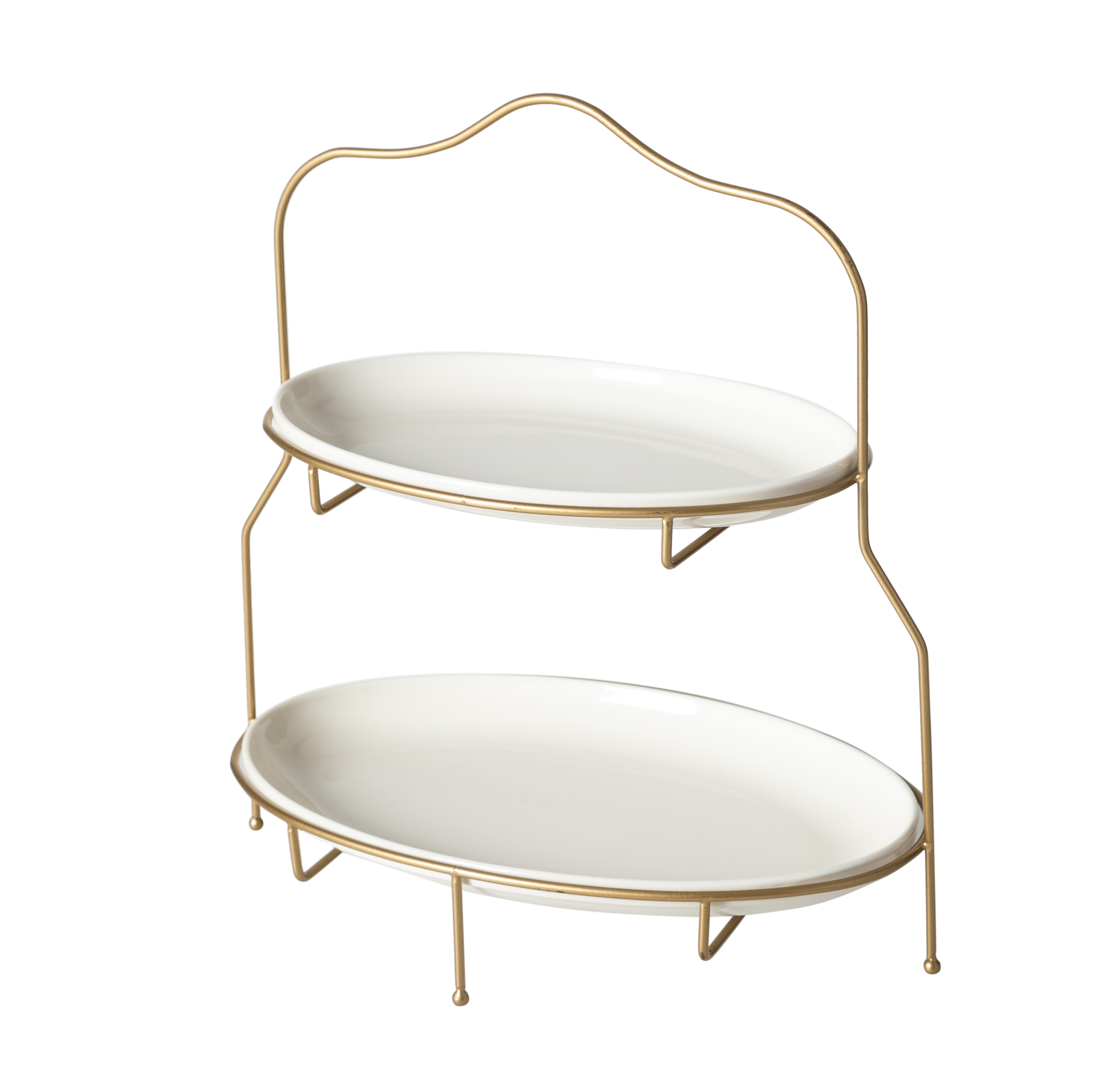 GURME İKİ KATLI OVAL SUNUM-GOLD