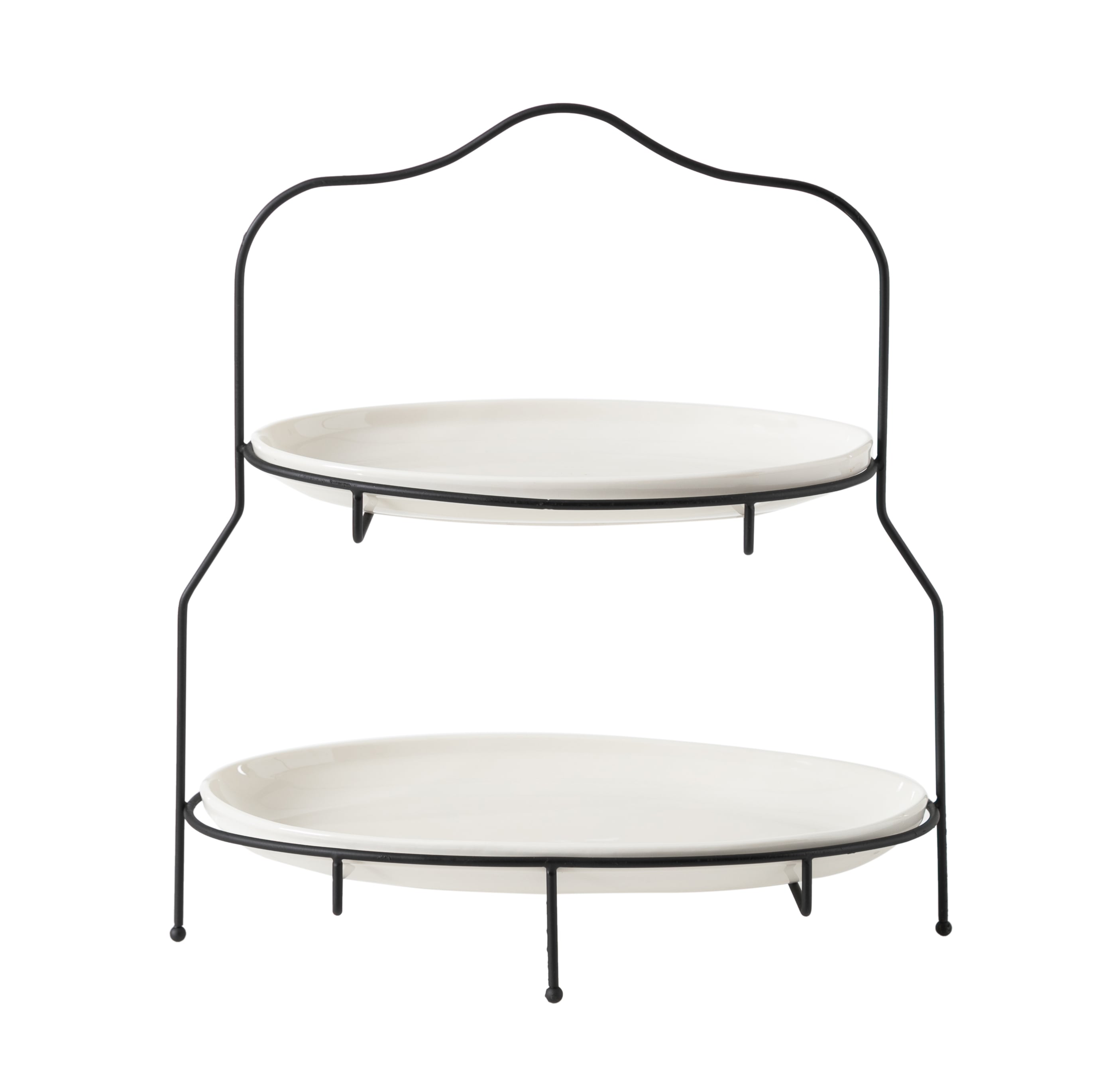 GURME İKİ KATLI OVAL SUNUM - SİYAH