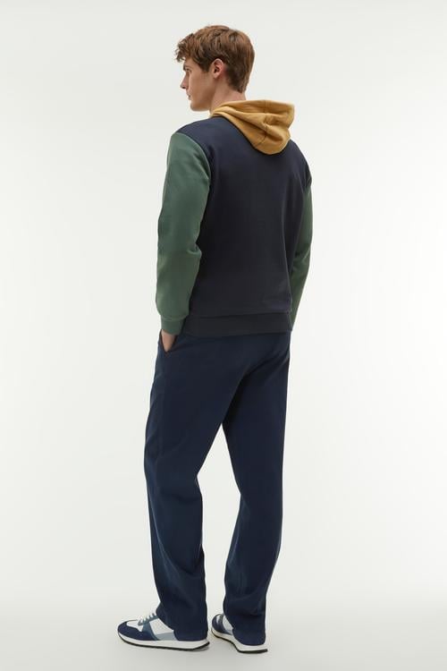 RENK BLOKLU KAPÜŞONLU SWEATSHIRT