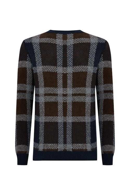  KARELİ BİSİKLET YAKA TRİKO KAZAK