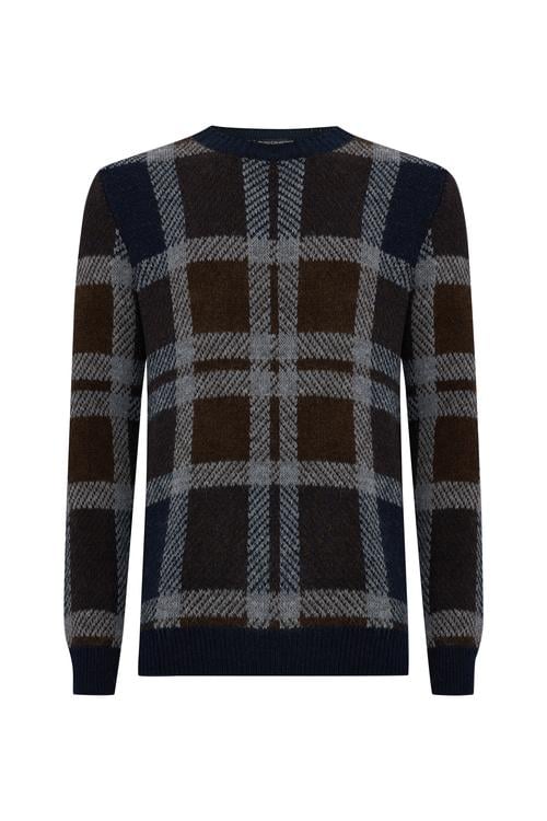  KARELİ BİSİKLET YAKA TRİKO KAZAK