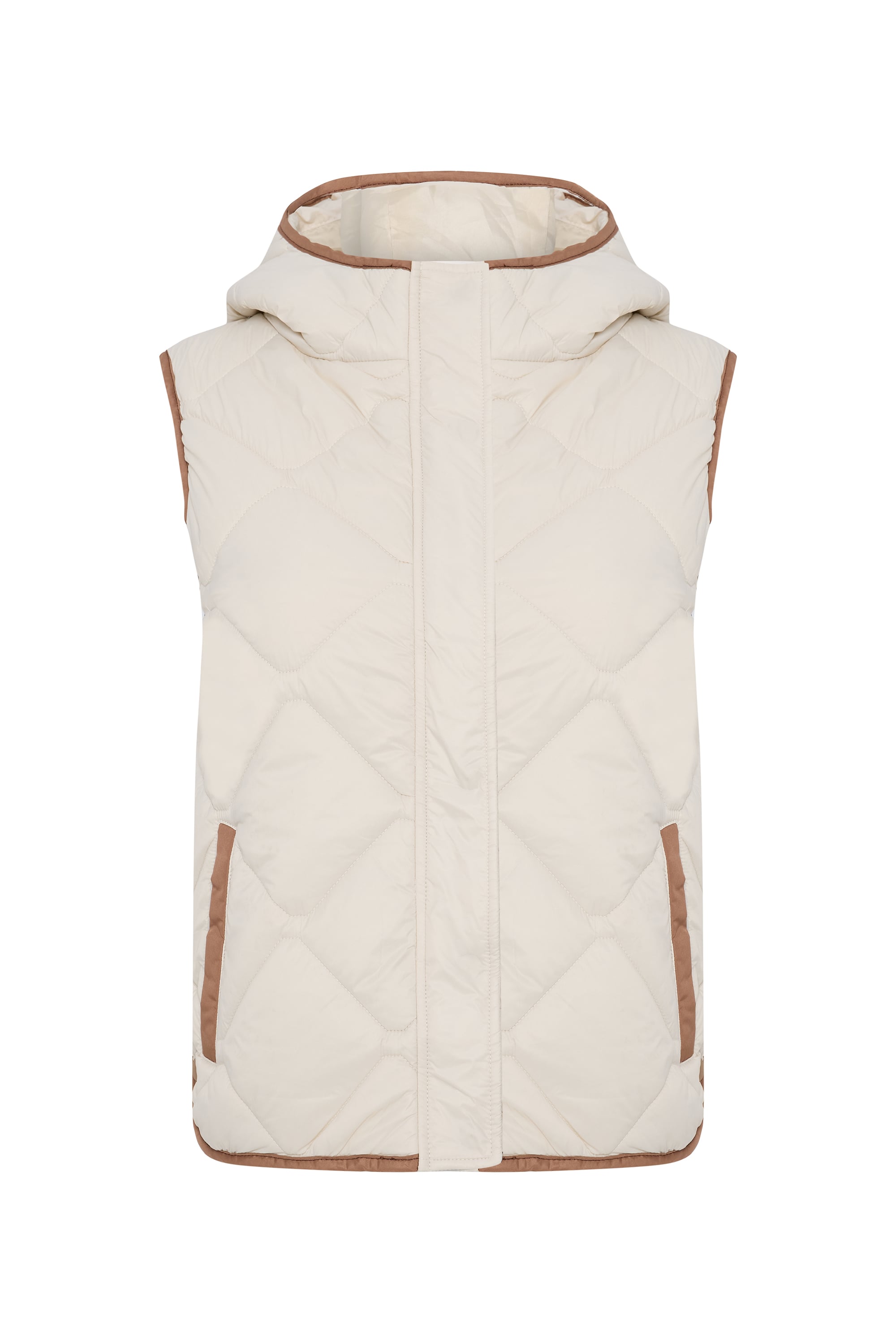 KAPİTONELİ KAPÜŞONLU CROP ŞİŞME YELEK