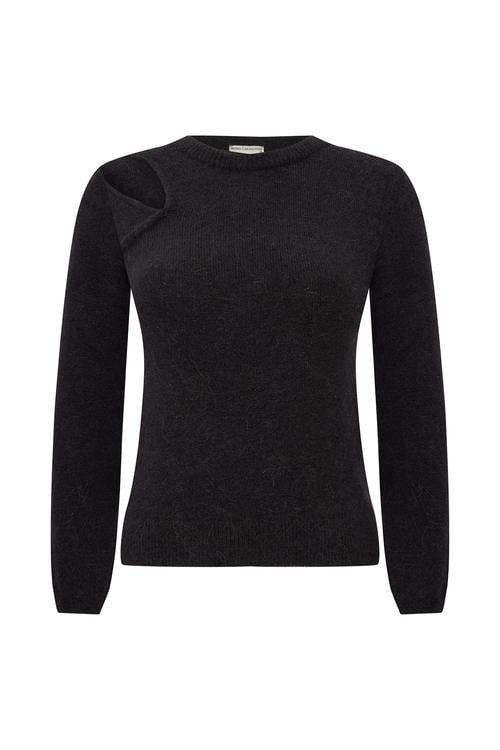 AÇIK OMUZ DETAYLI KAZAK